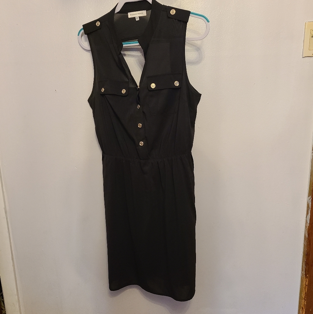 Silvian Heach Military Style Sleeveless Dress